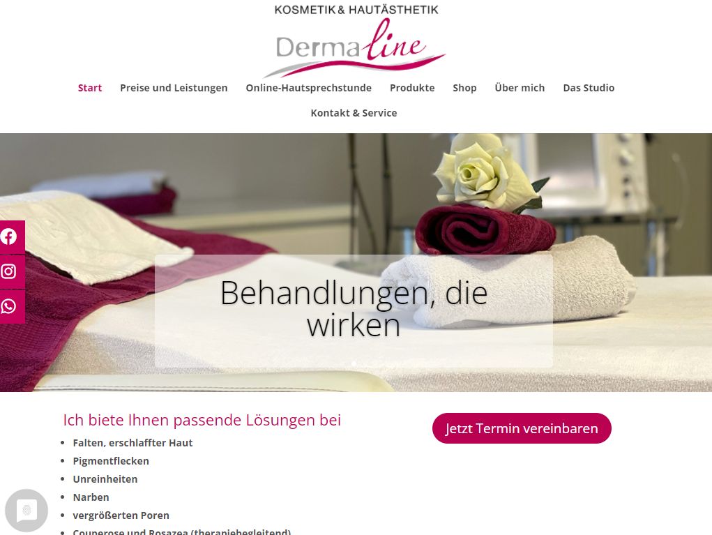 Screenshot der Website Kosmetik Adler Nürnberg